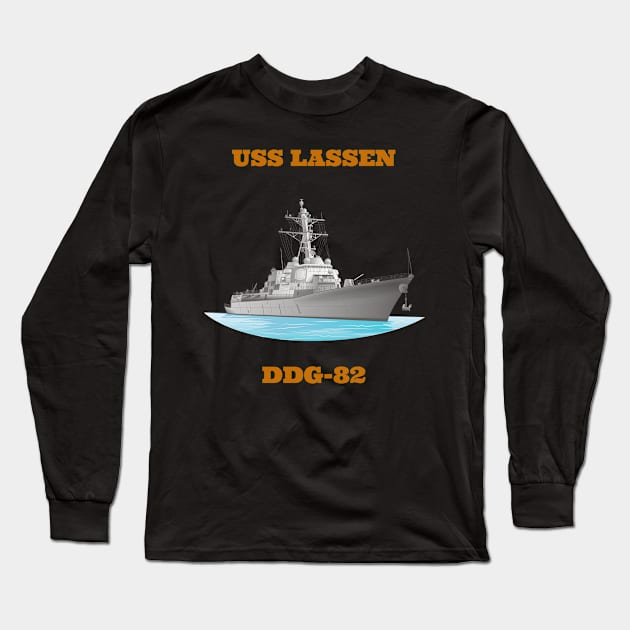 Lassen DDG-82 Destroyer Ship Long Sleeve T-Shirt by woormle